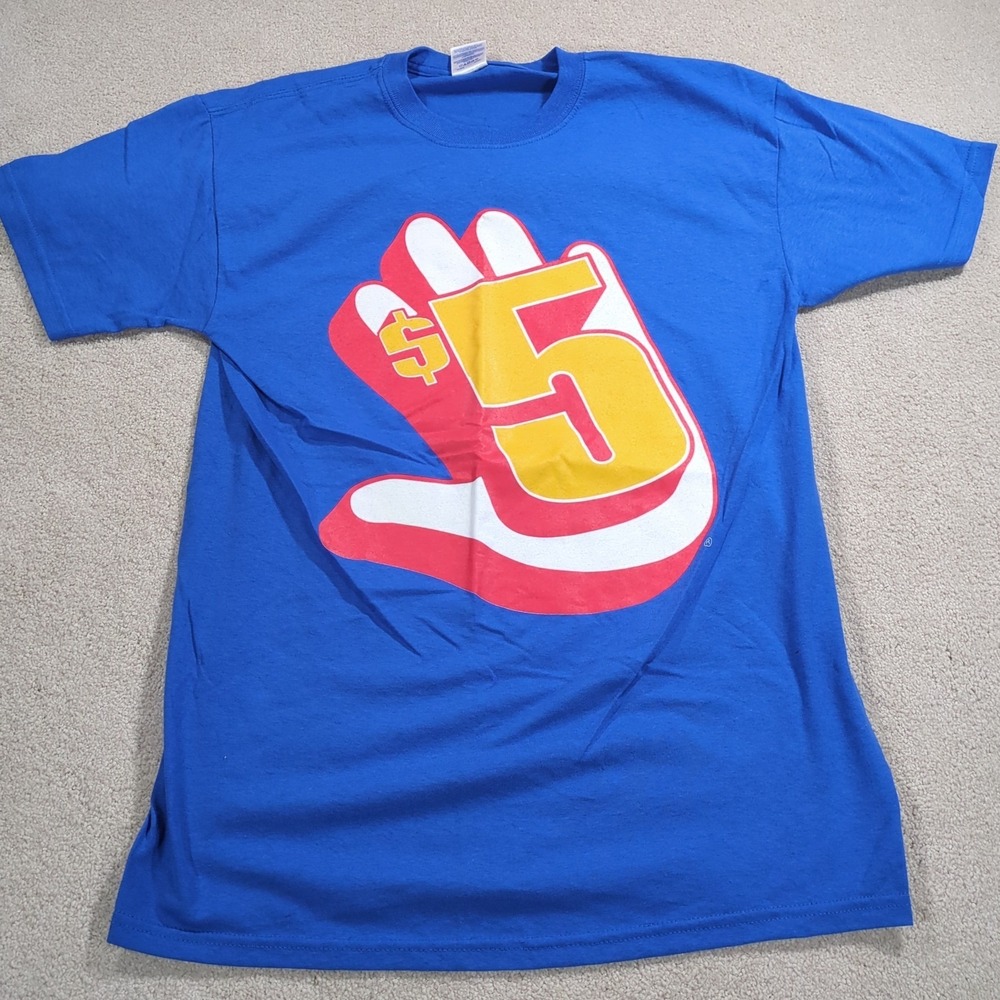 Vtg Y2K Subway 5 Dollar Footlong $5 Five Work T-Shirt Blue Promo Tee Mens Medium